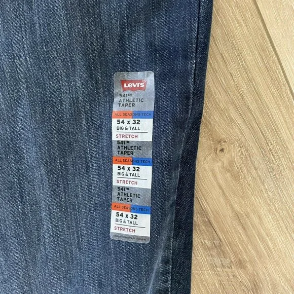 Levis 541 athletic taper mens jeans blue 54x32 $79.50 Big And Tall NEW Tech - Picture 5 of 6